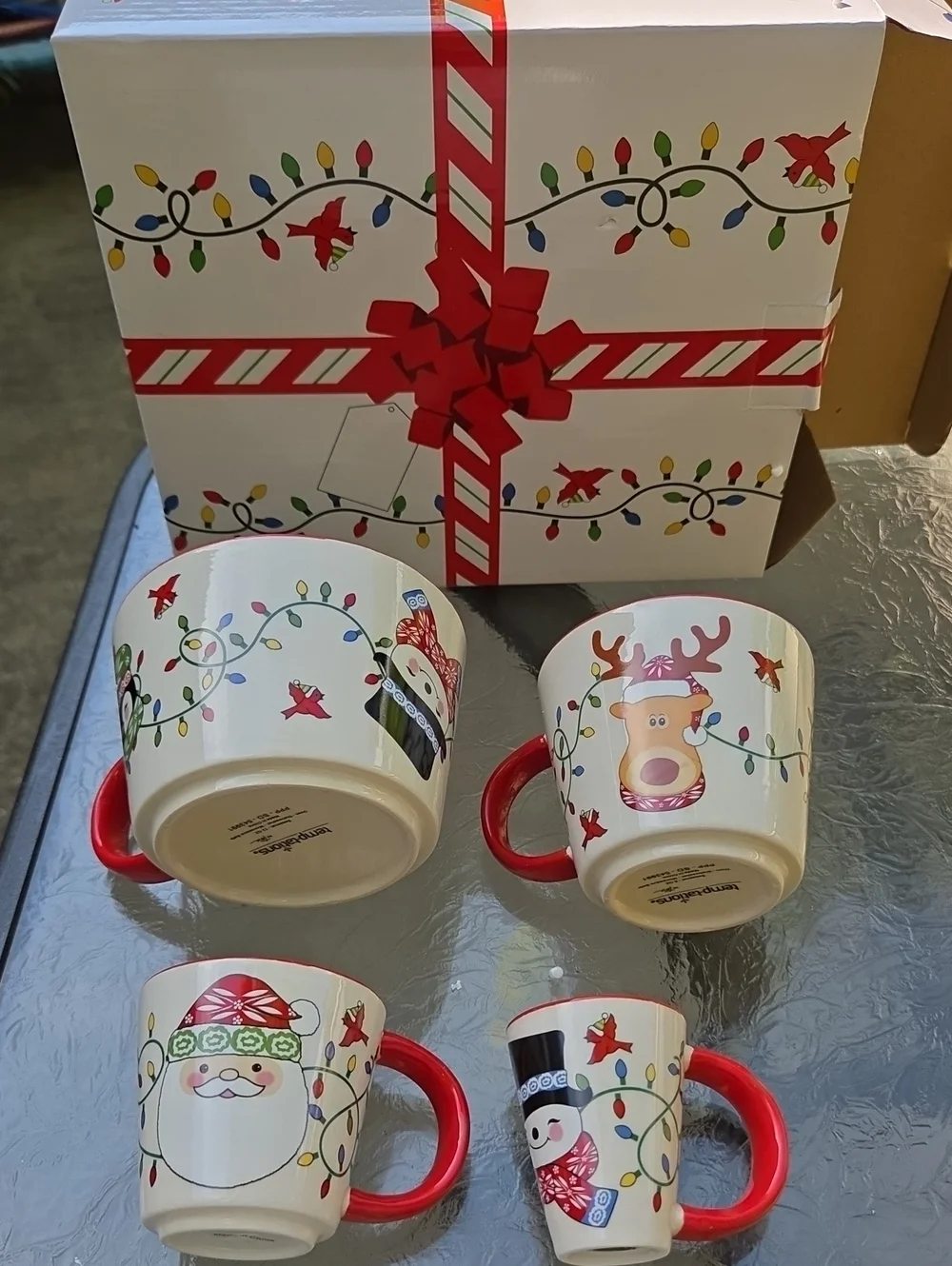 Temp-tations by Tara Christmas Character Mug Set of 4 Gift Box Santa Snowman New